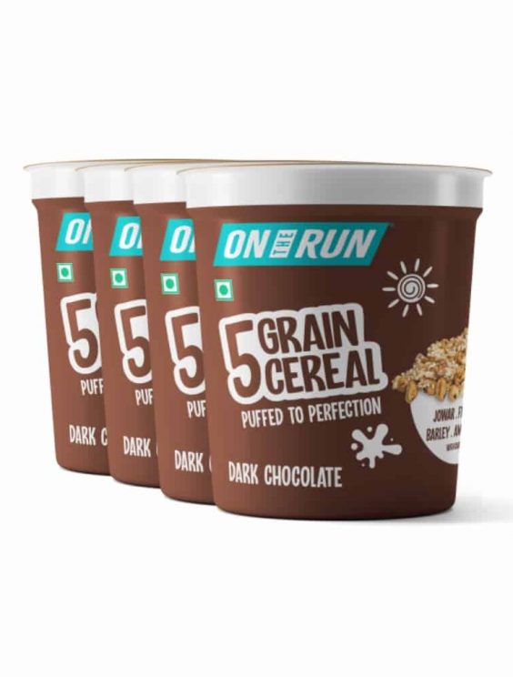 ON THE RUN 5 Grain Cereal Single serving Cup Dark Chocolate 50g