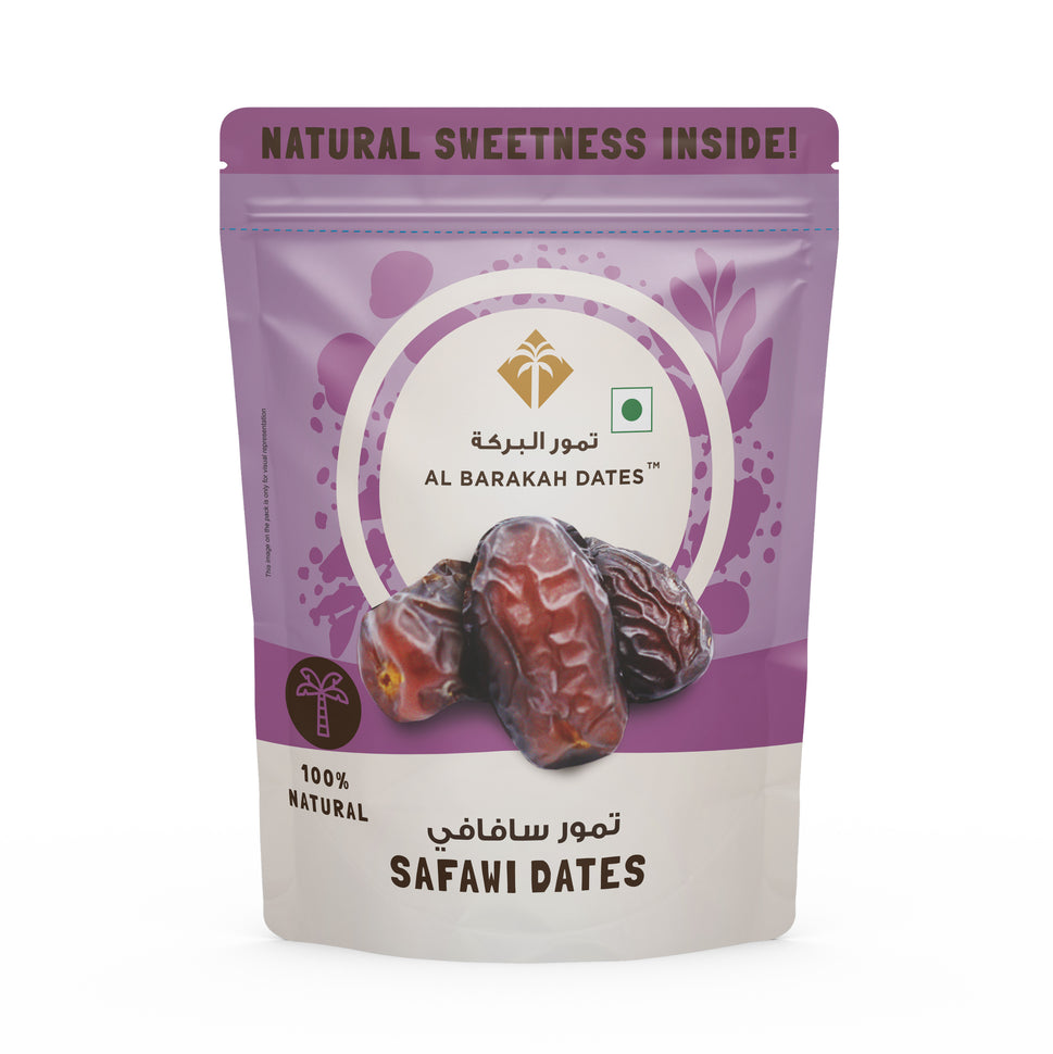 Al Barakah Safawi Dates 400g | Khajur/Khajoor | All Natural | No Added Sugar | No Preservatives | Non-GMO | Plant Based | Dates, Dryfruits