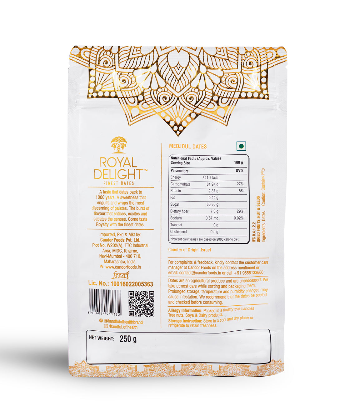 Royal Delight Medjool - Medium 250g Pack of 2