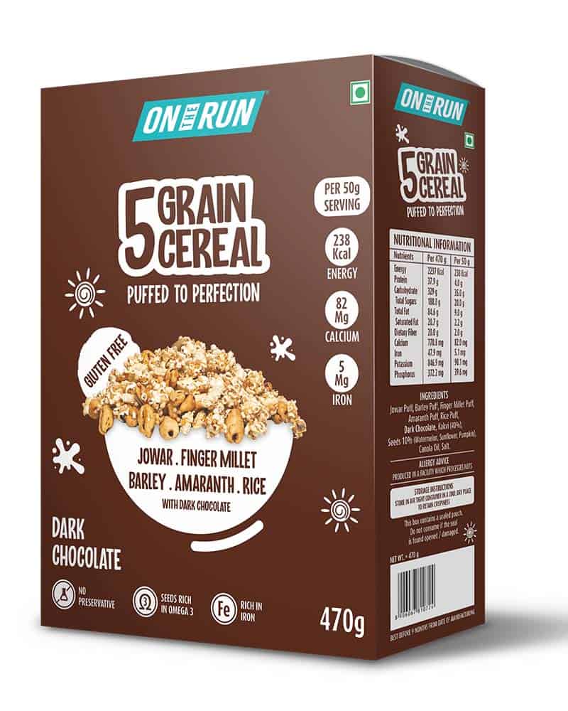 ON THE RUN 5 Grain Cereal 470g (Chocolate)