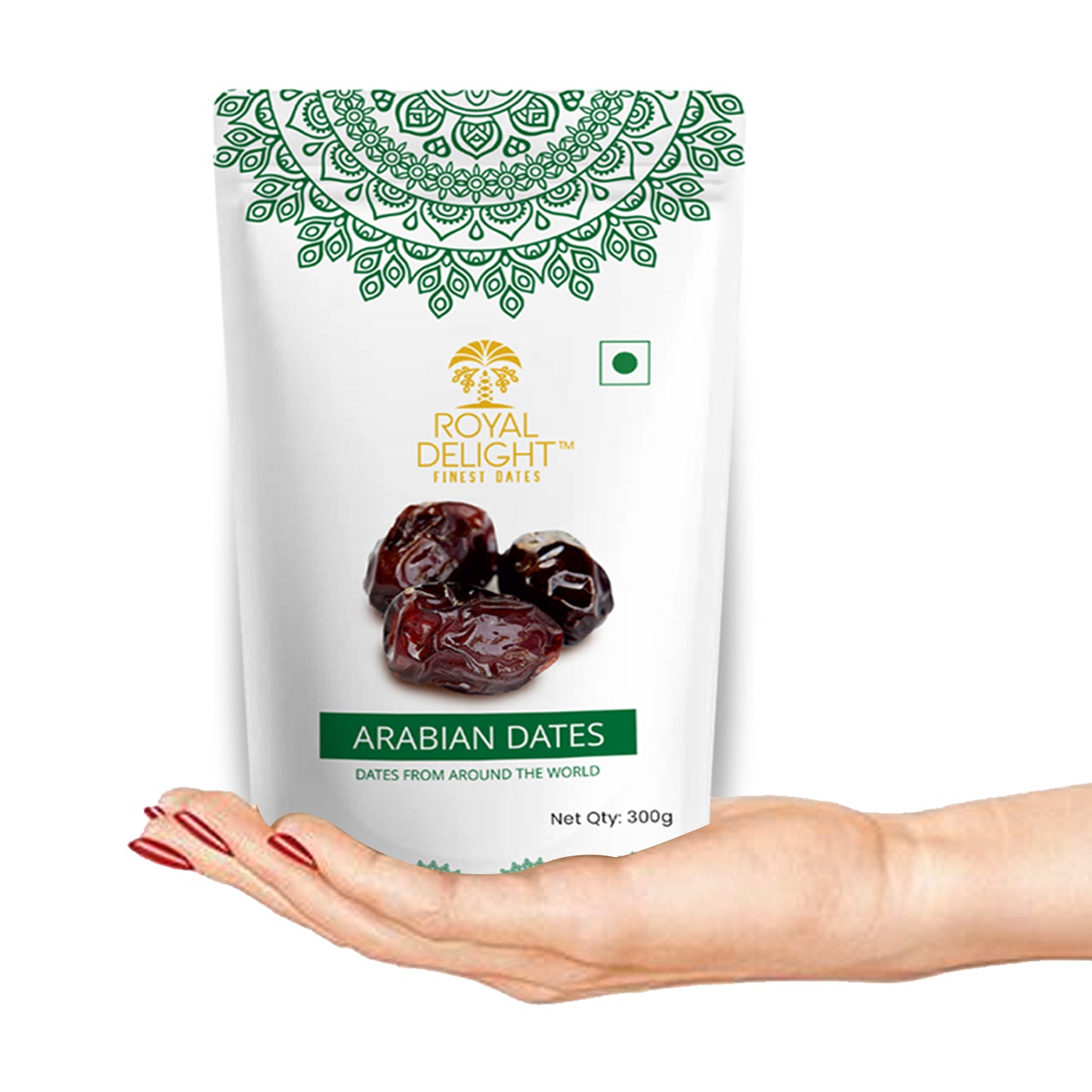 Royal Delight Arabian Dates 300g | Khajur/ Khajoor | Vegan / Plant Based | Zero Preservatives | No Added Sugar | Dates Dryfruits |