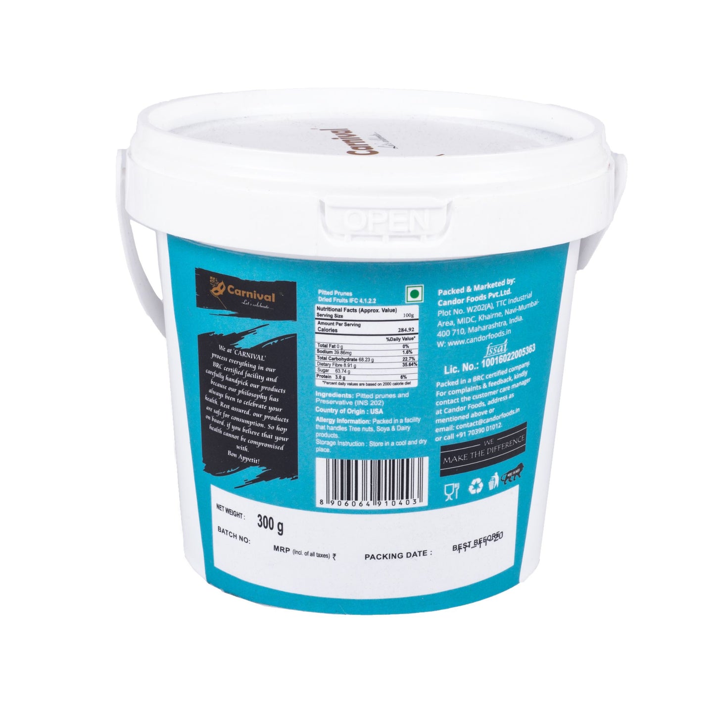 Carnival California Dried Blueberry Tub 250g | High in Antioxidants | Healthy Snacks | Berries |