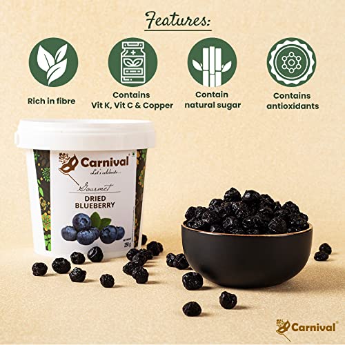 Carnival Dried Cranberry & Blueberry Combo of 2 | Healthy Snacks | Whole Premium Dried Berries | Dryfruits | Antioxidant Rich
