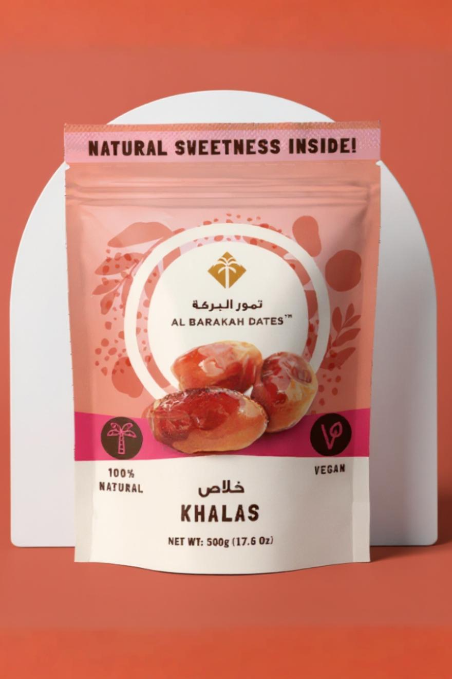 Al Barakah Khalas Dates 400g | Delicious and Nutritious Khajur/Khajoor Dryfruit | 100% Natural | No Added preservatives | Vegan | No added Sugar