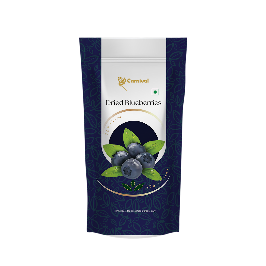 Carnival Premium Dried Blueberries 200g | Rich in Calcium and Vitamin K | Vegan, Non-GMO & No Preservatives | Ideal For Snacking