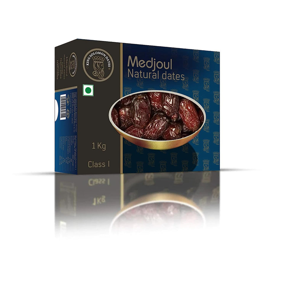 King Solomon Junior Medjoul / Medjool Dates 1 Kg | All Natural | No Added Sugar | No Preservatives | Gluten Free | Vegan – Plant Based | Non-GMO | Dates Dry Fruits | Khajur | Khajoor | Khejur