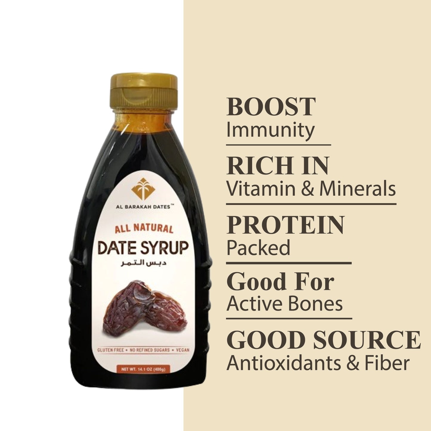 Al Barakah Date Syrup All natural 400g | Pure and Natural Date Syrup | A Healthy and Delicious Sweetener with Multiple Benefits | Perfect for Cooking, Baking, and as a Sugar Substitute |