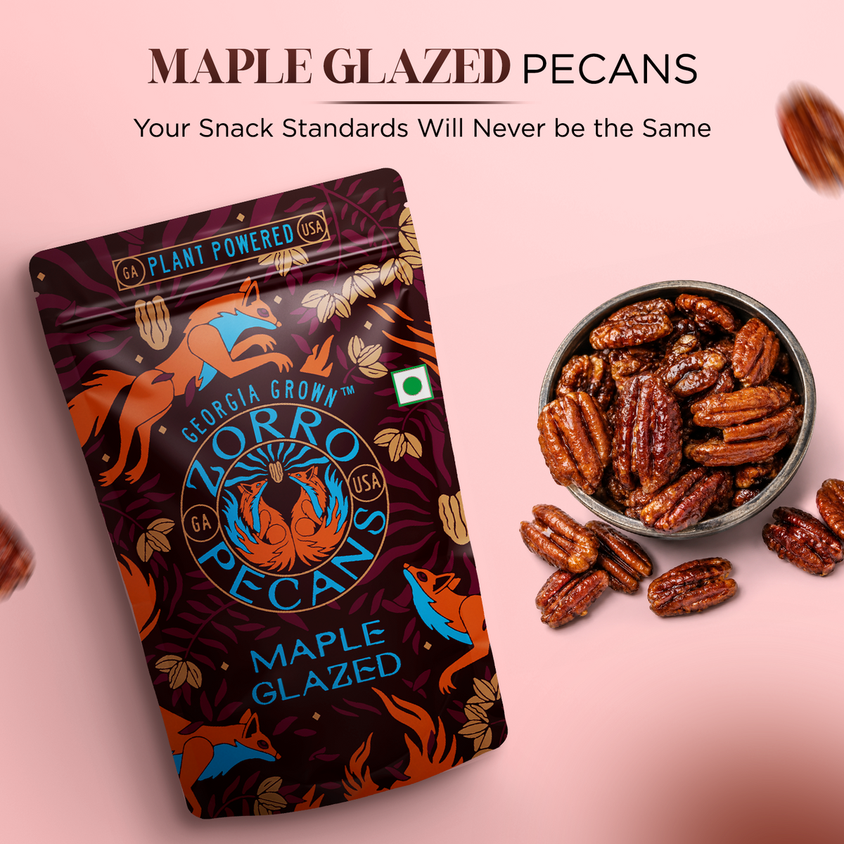 Zorro Maple Glazed Pecans 100g