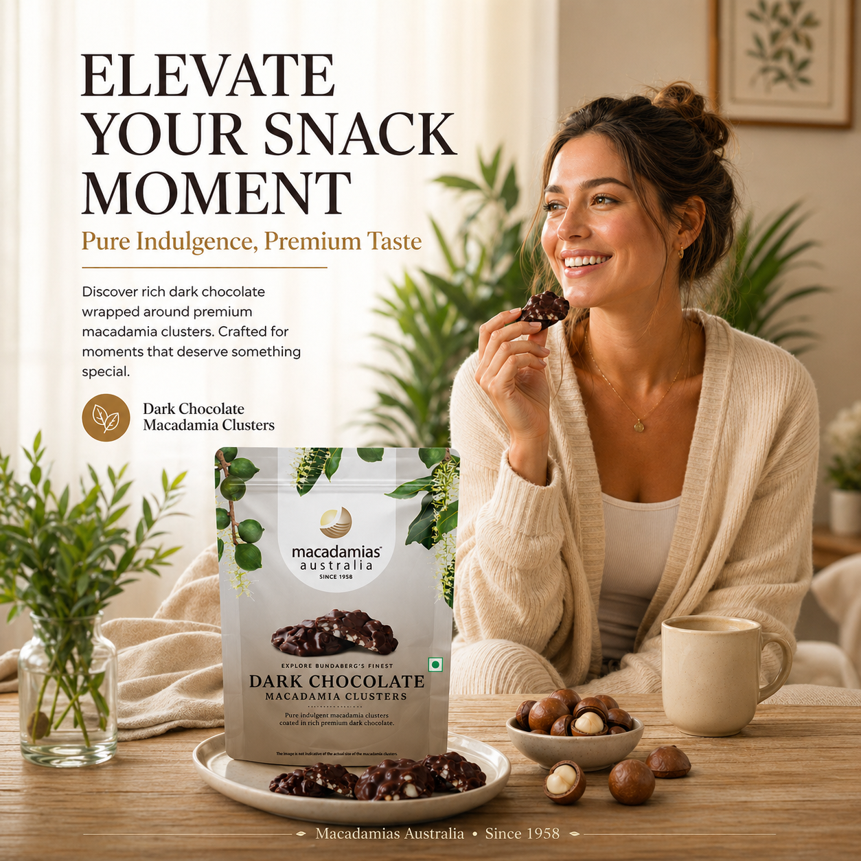 Dark Chocolate Macadamia Clusters