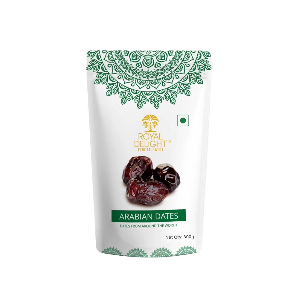 Royal Delight Arabian Dates 300g | Khajur/ Khajoor | Vegan / Plant Based | Zero Preservatives | No Added Sugar | Dates Dryfruits |