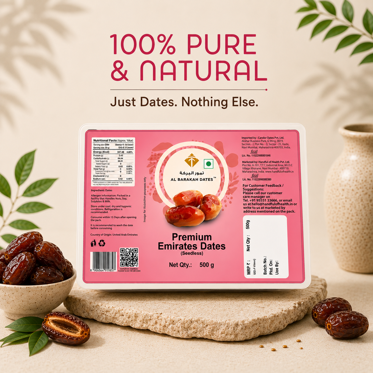 Al Barakah Premium Seedless Emirates Dates - 500g