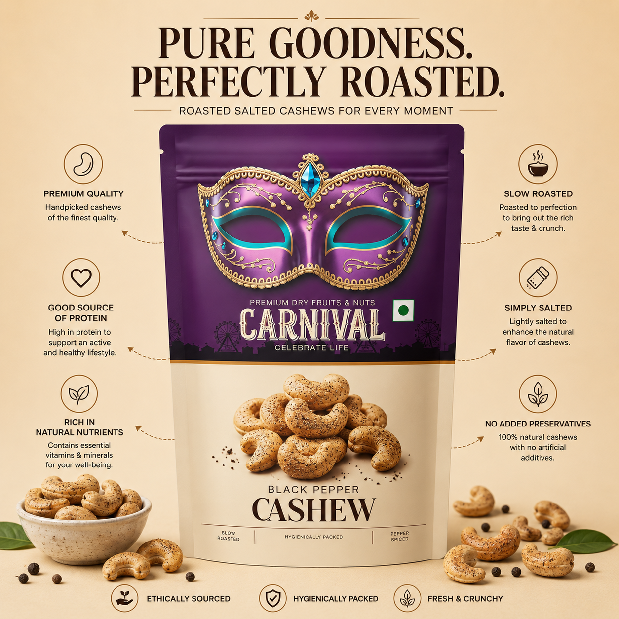 Carnival Black Pepper Cashews