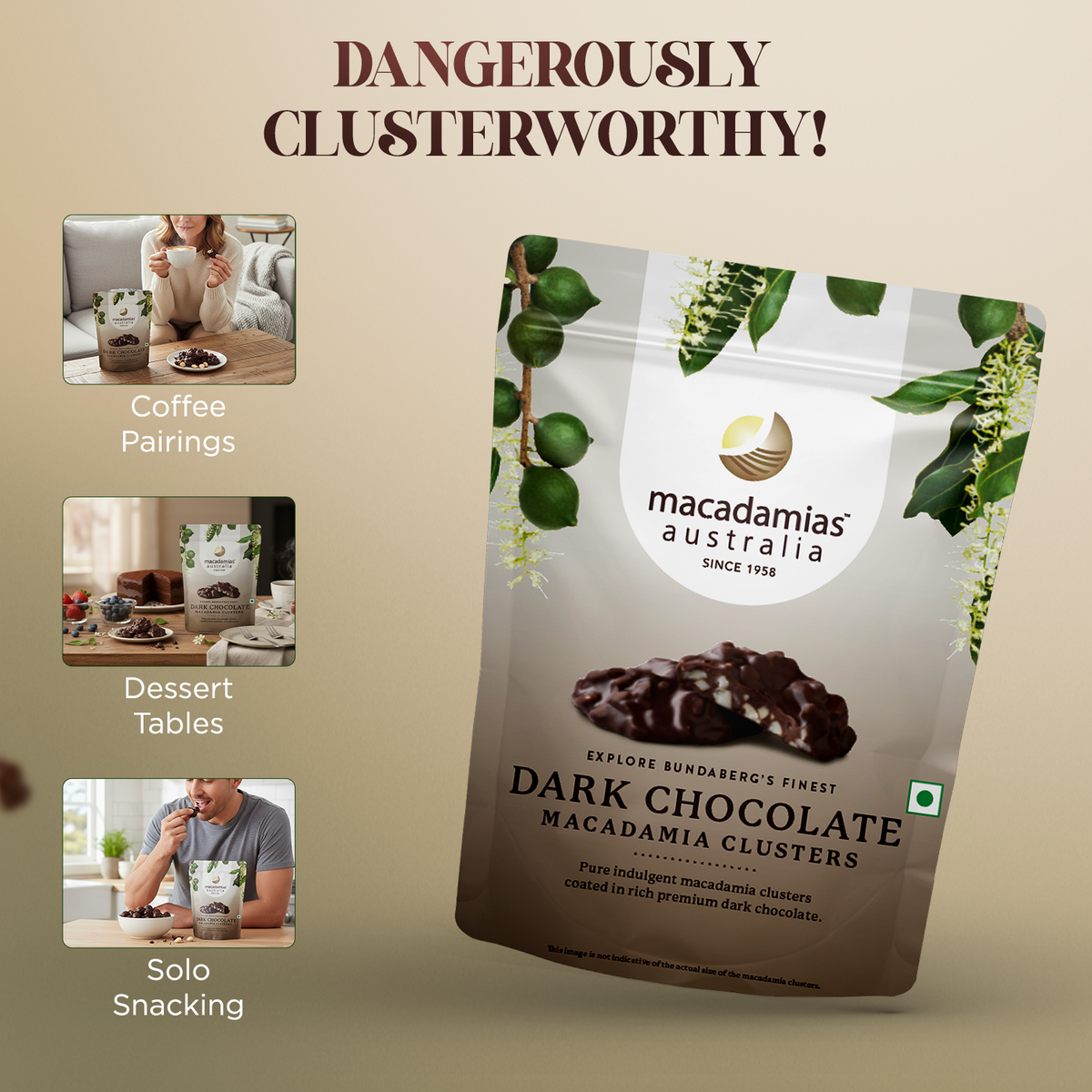 Macadamias Australia Dark Chocolate 100g