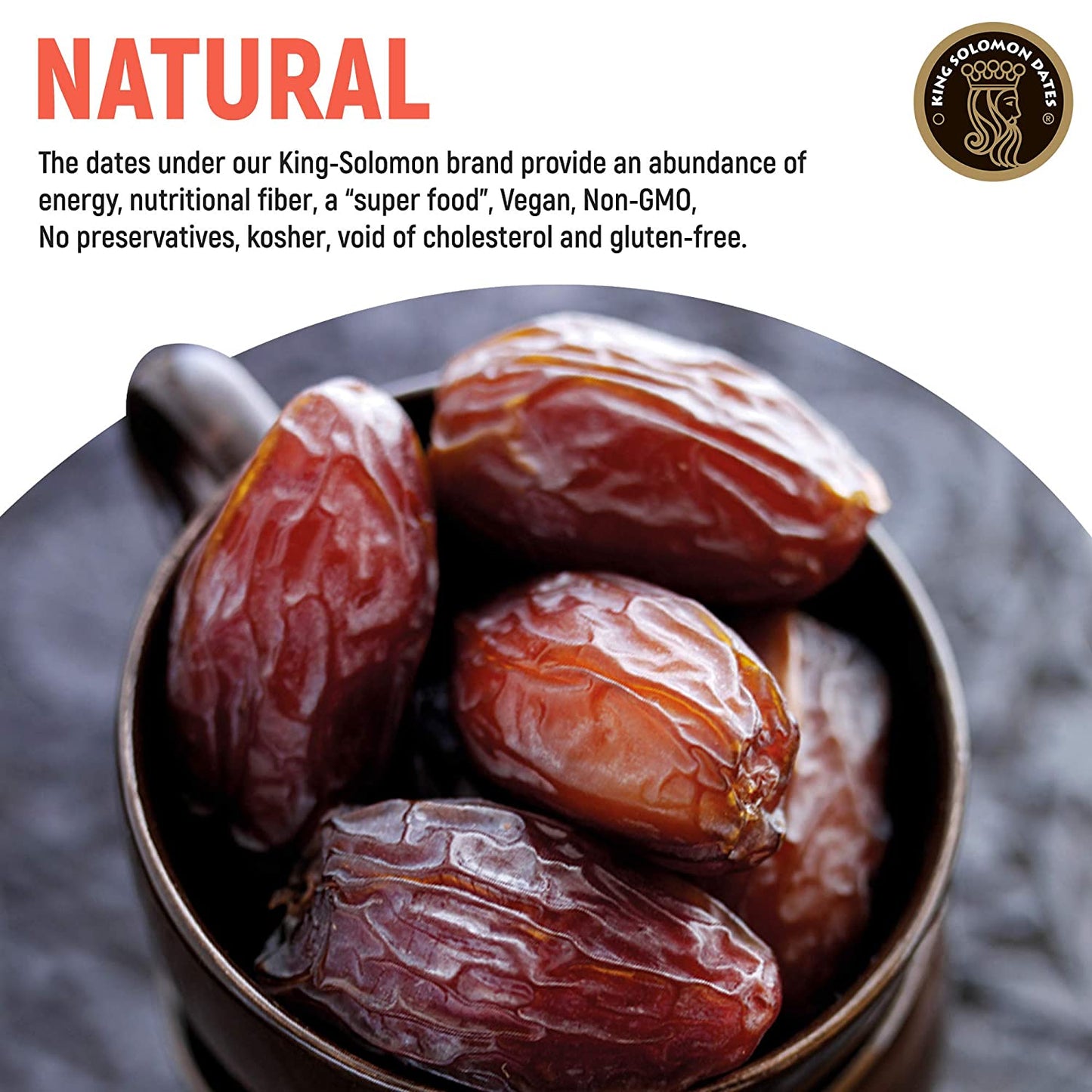 King Solomon Large Medjoul/Medjool Dates 500g | All Natural | No Added Sugar | No Preservatives | Gluten Free | Vegan – Plant Based | Non-GMO | Dates Dry Fruits | Khajur | Khajoor | Khejur