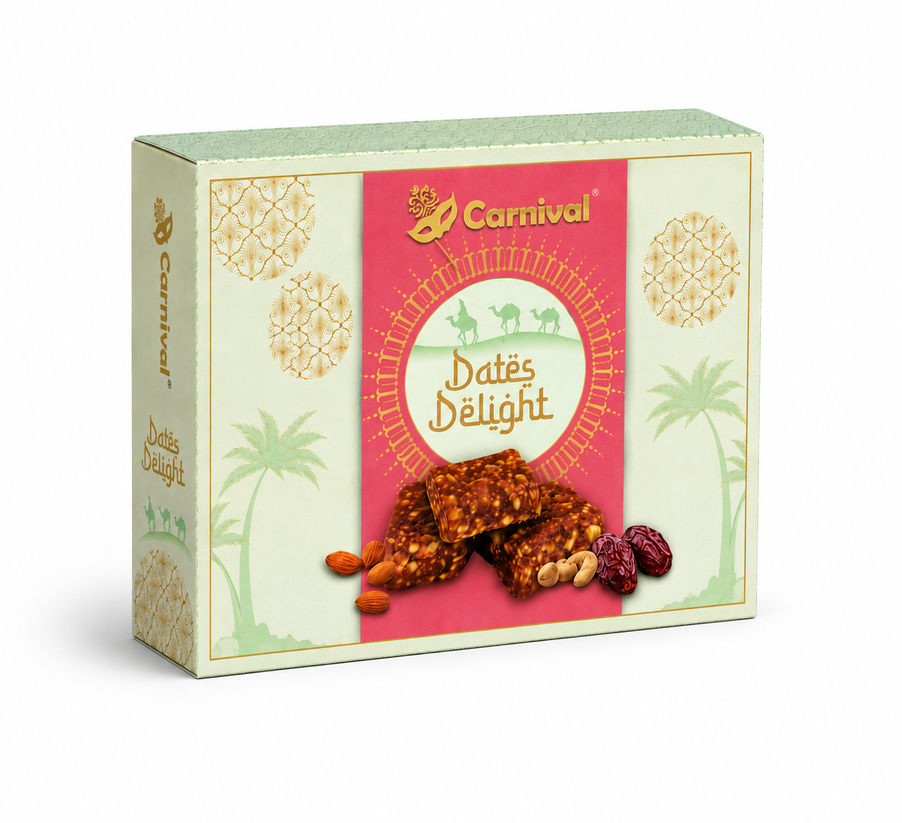 Carnival Date Delight | 210g | Date Barfi  | Date Bites with Cashew , Almonds , Pista and Seeds with Richness Of Ghee | Tasty Indian Sweets