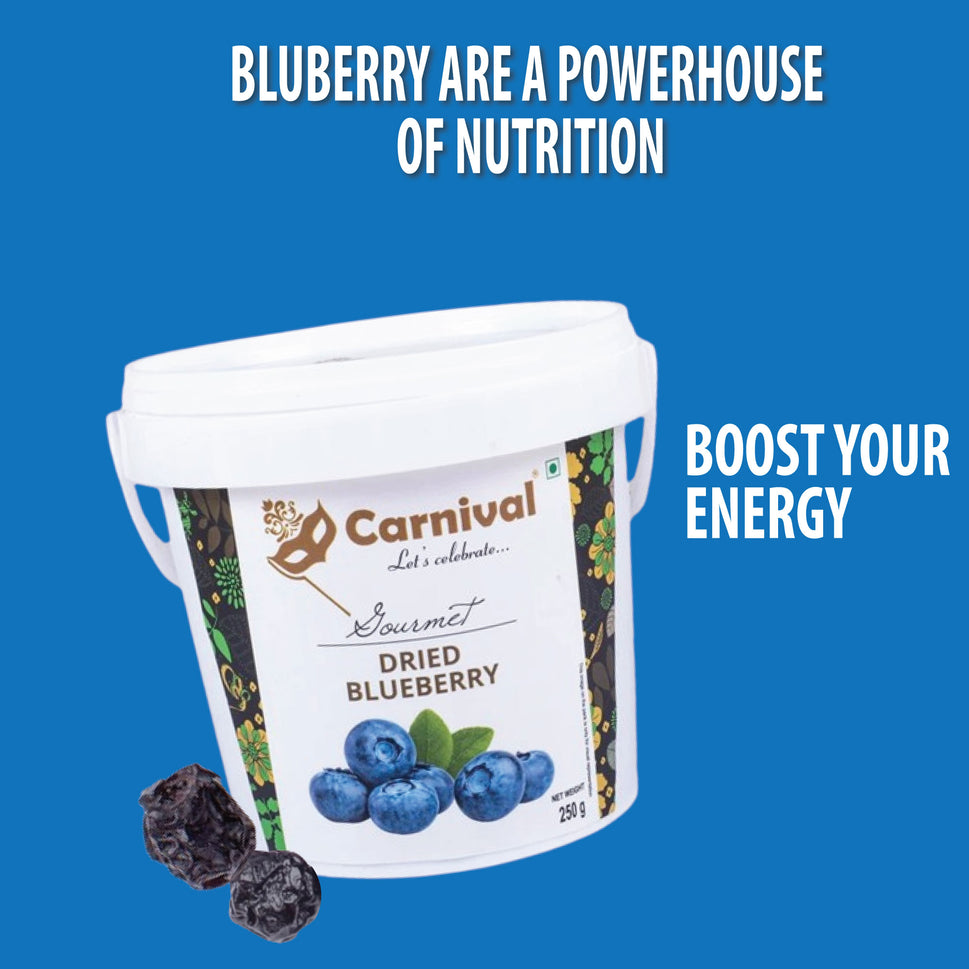 Carnival California Dried Blueberry Tub 250g | High in Antioxidants | Healthy Snacks | Berries |