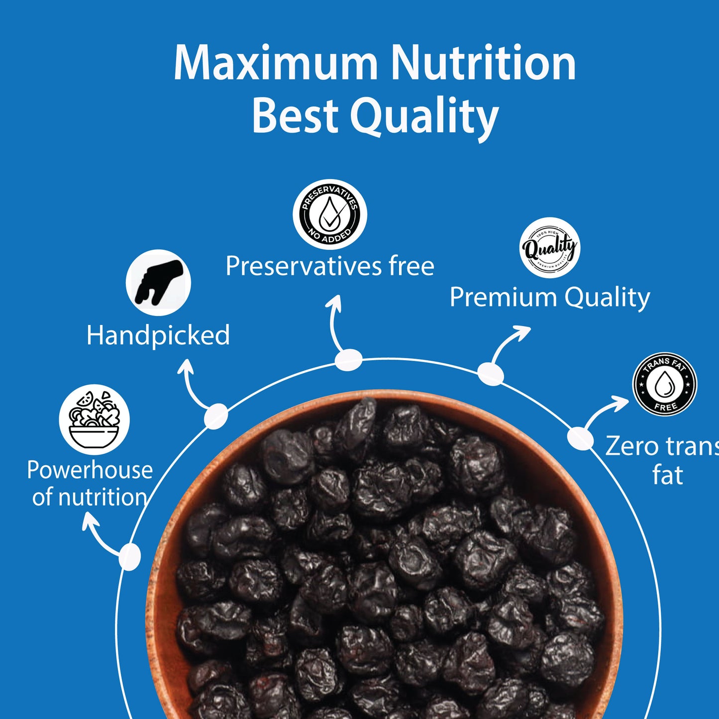 Carnival California Dried Blueberry Tub 250g | High in Antioxidants | Healthy Snacks | Berries |