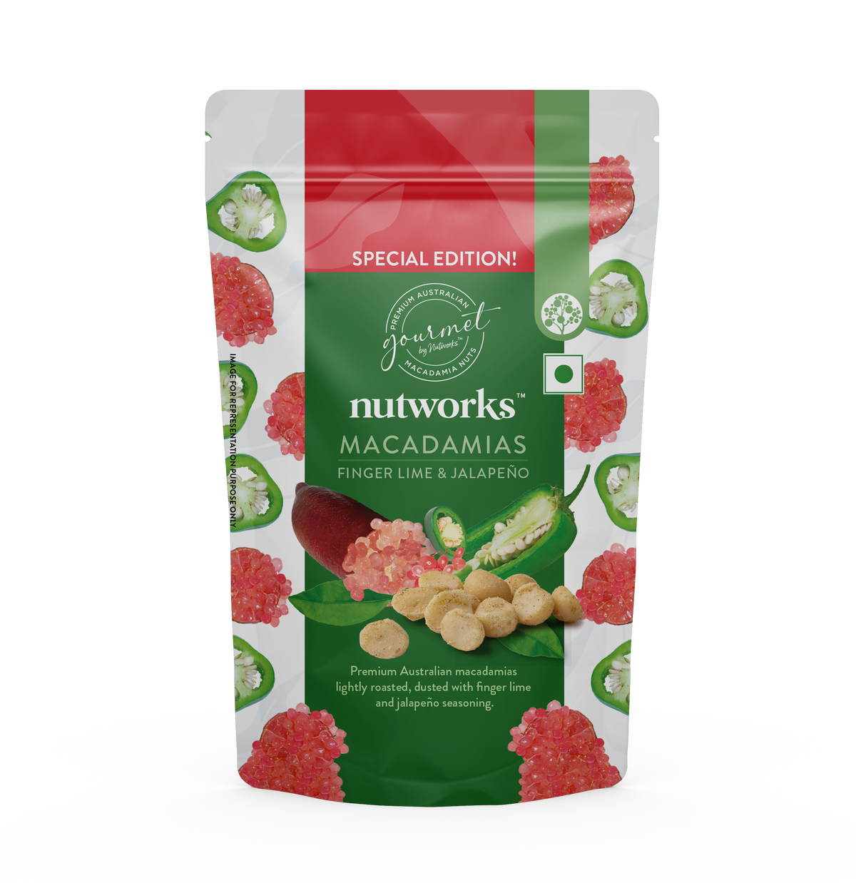 Nutworks Finger Lime Jalapeño Flavoured Macadamias