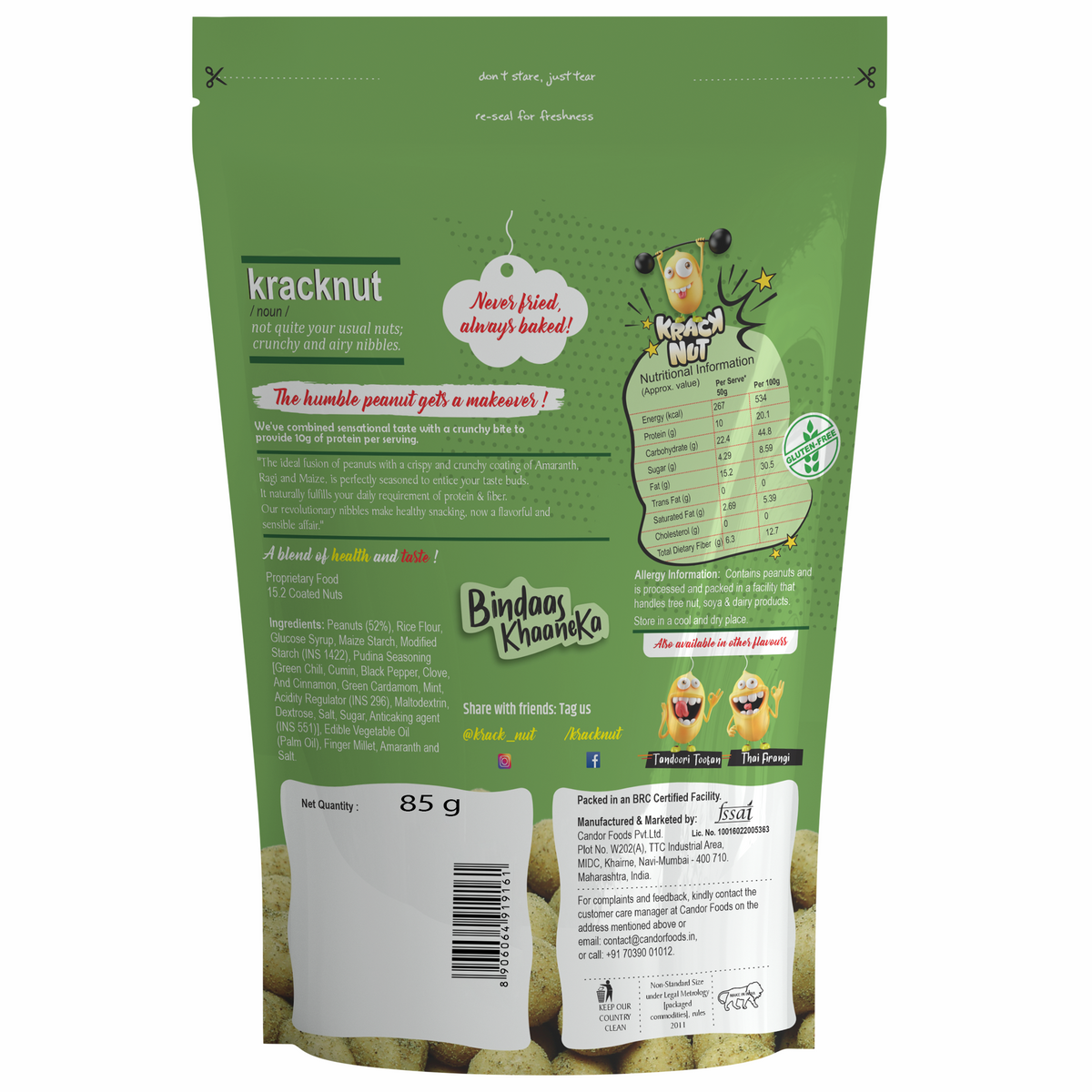 Krack Nut Coated Pudina Peanuts 110g