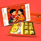 Carnival Raksha Bandhan Gift Box – Kundan Rakhi, Cashew, Almond & Healthy Laddus (190g)