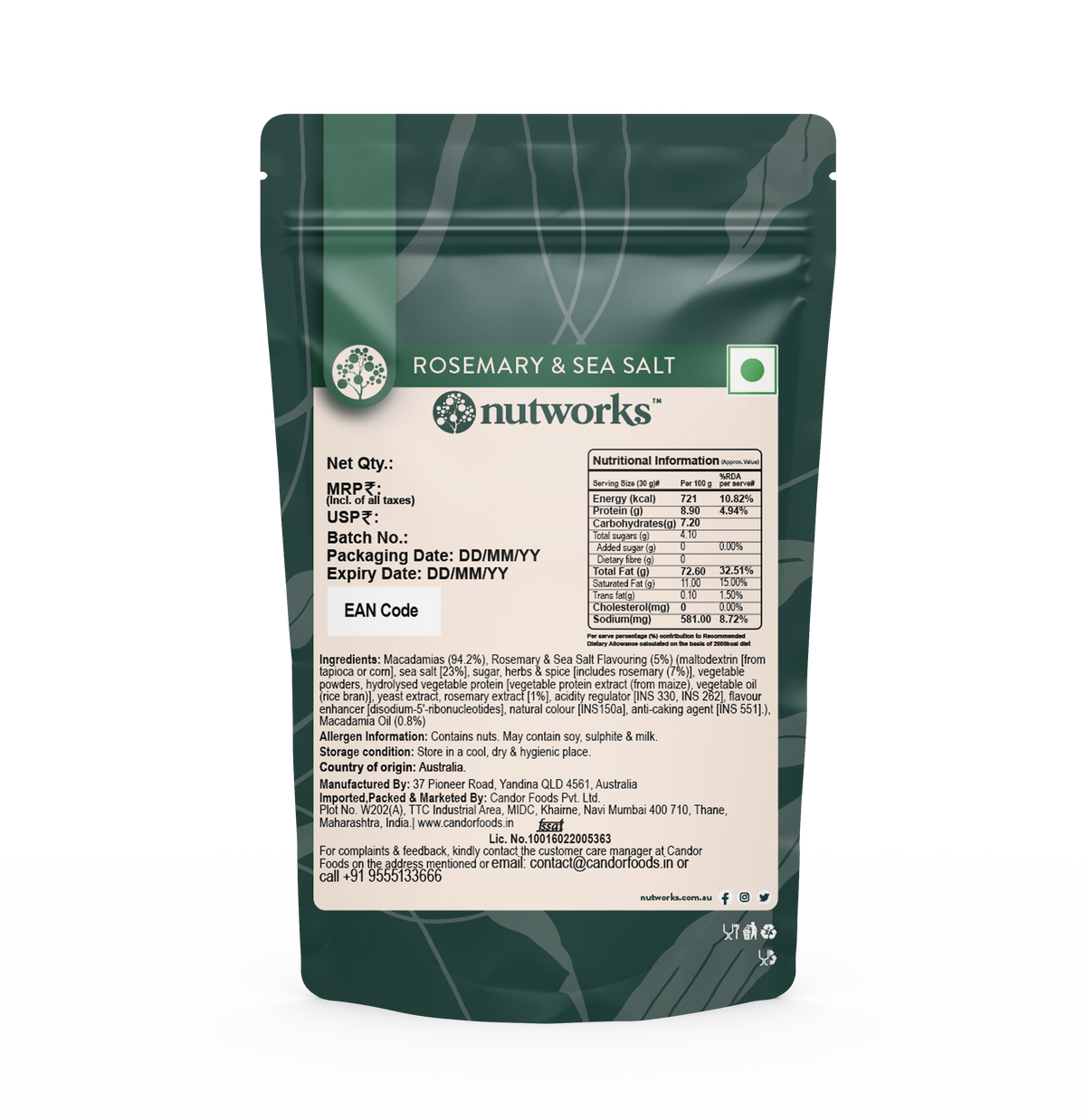 Nutworks Rosemary & Sea Salt Macadamias