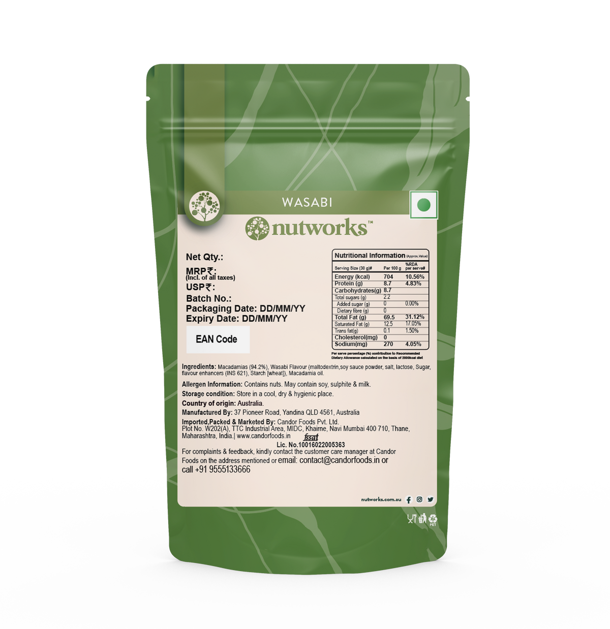 Nutworks Wasabi Macadamias