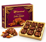 Open Carnival Dates Delight gift box with date bites made with almonds, cashews and ghee