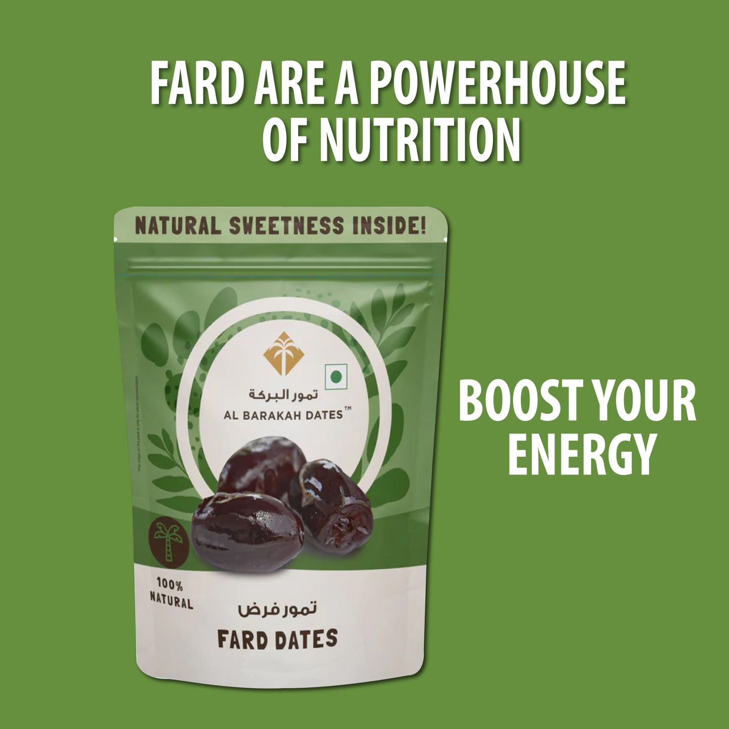 Al Barakah Fard Dates 400g | All-Natural | No Added Preservatives | Non-GMO | No Sugar | Vegan |