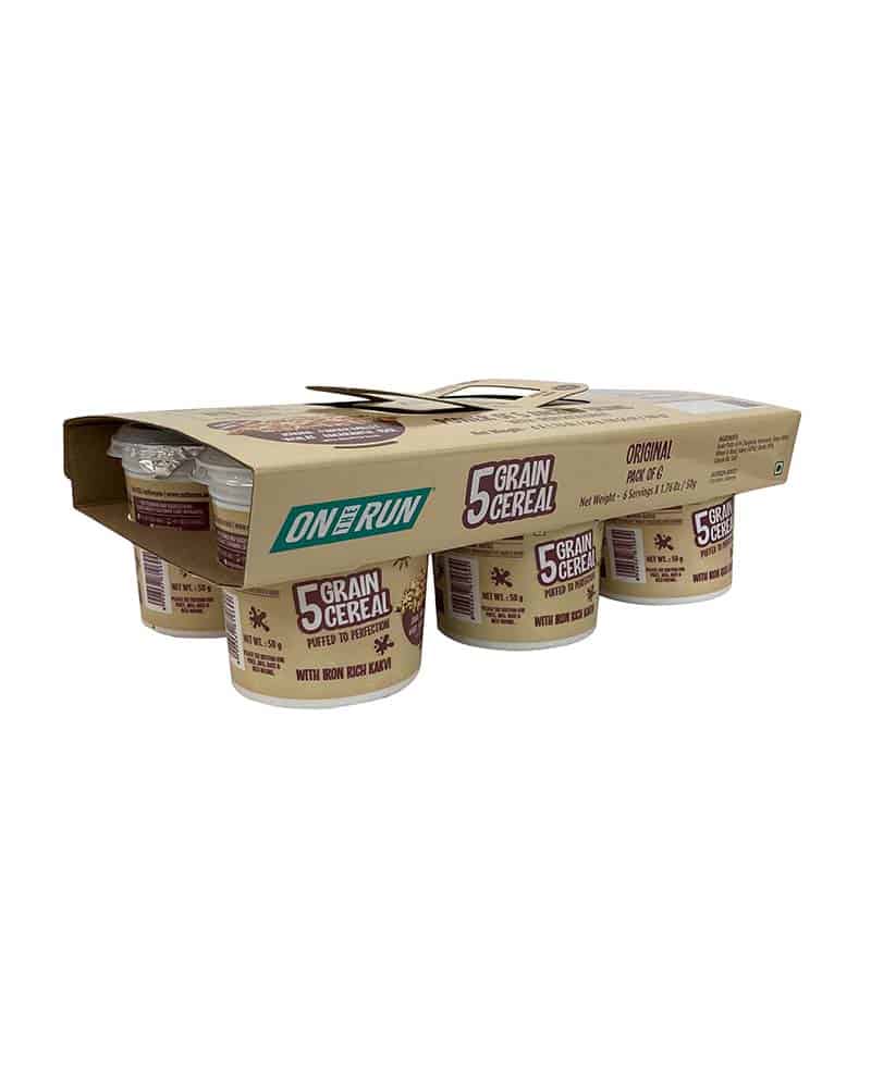 ON THE RUN 5 Grain Cereal Single serving Cup Pack Of 4